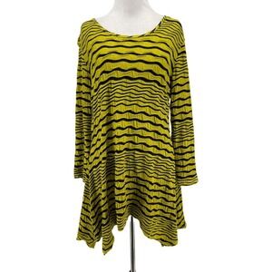 Tianello by Steve Barazza Women's Yellow Black Asbury Blouse Top Size Medium